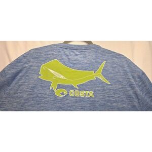Costa Mens Long Sleeve Performance Shirt Blue Fishing‎ Graphic Logo XXL